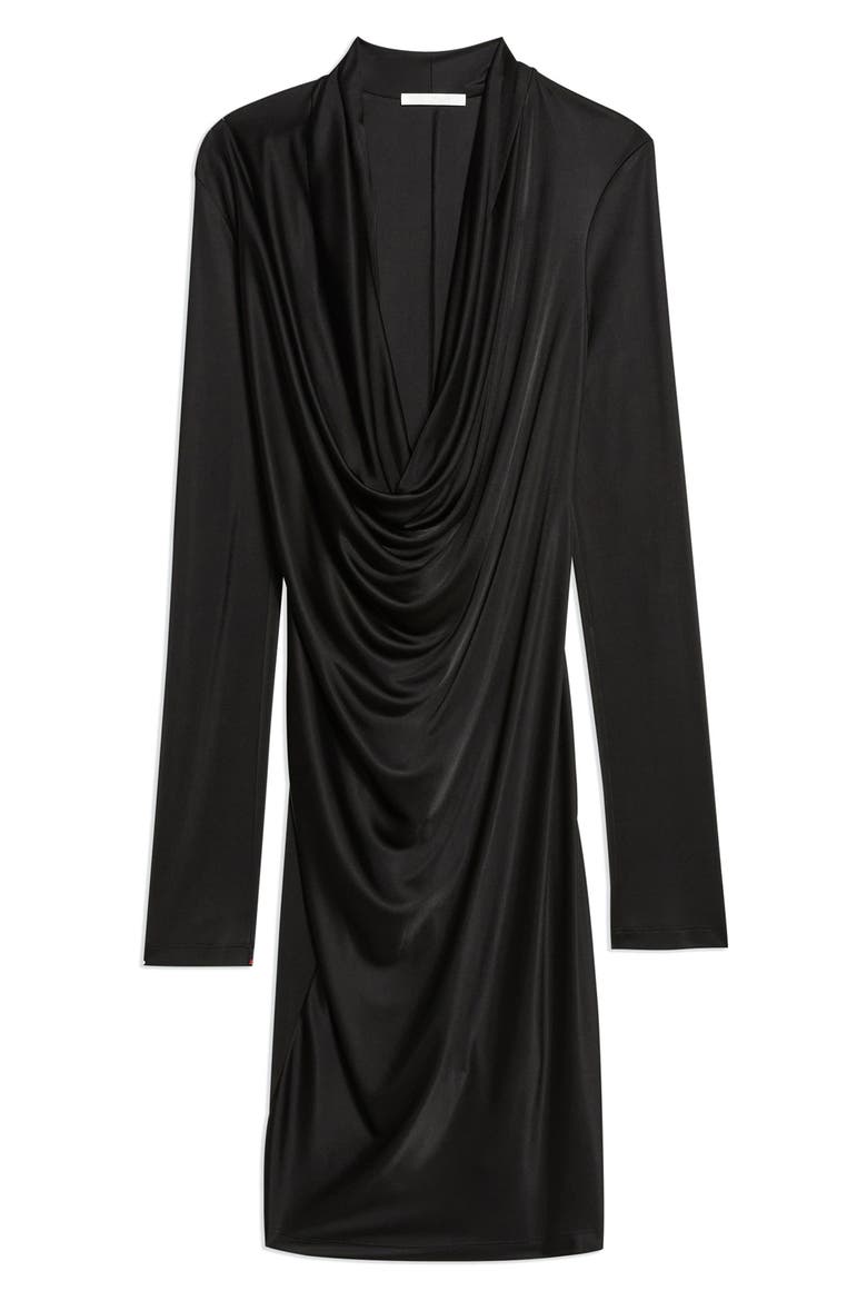 Cowl Neck Long Sleeve Dress, Alternate, color, BLK