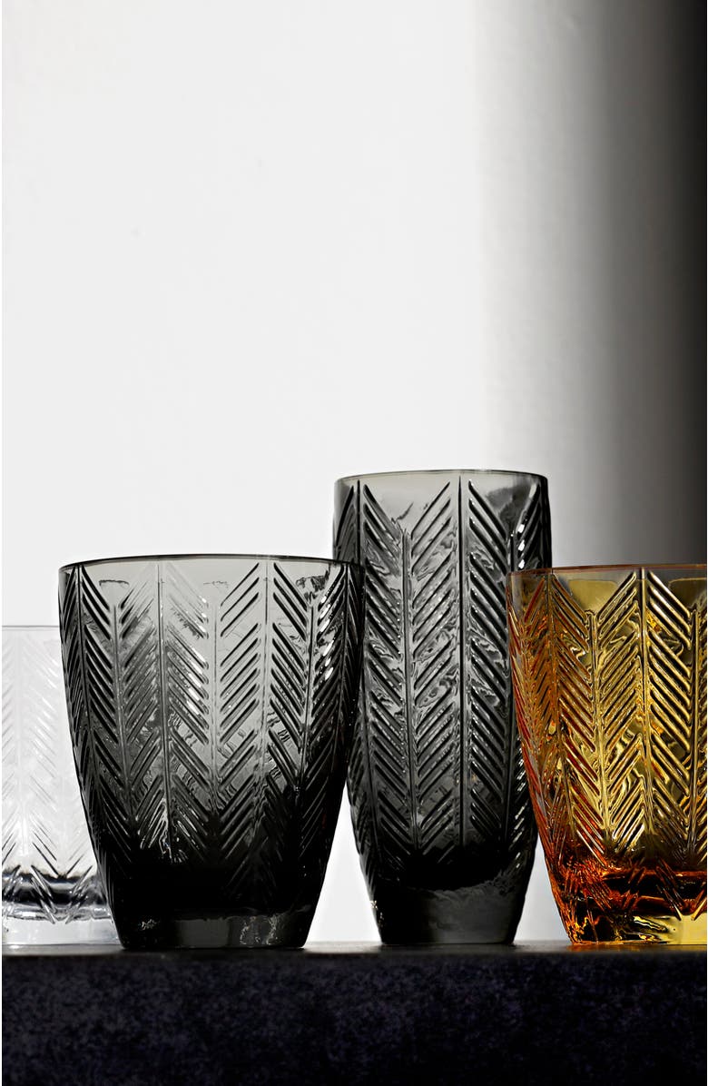 Missoni Home Tableware Water Glass ZIG ZAG Set of 6 Grey 11.8 oz, diam. 3.3", H 4", Alternate, color, Grey