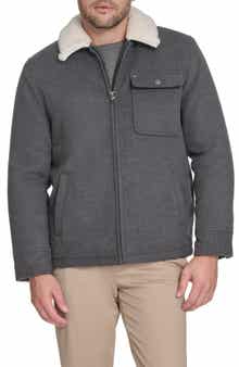 Laydown Shirt Jacket with Faux Fur Collar