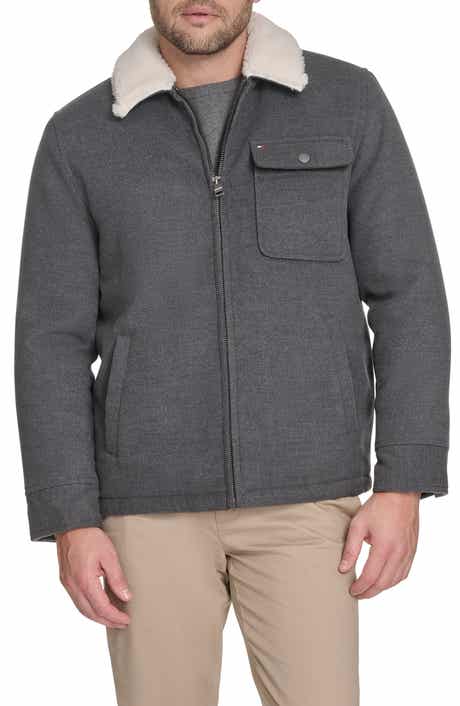 Laydown Shirt Jacket with Faux Fur Collar