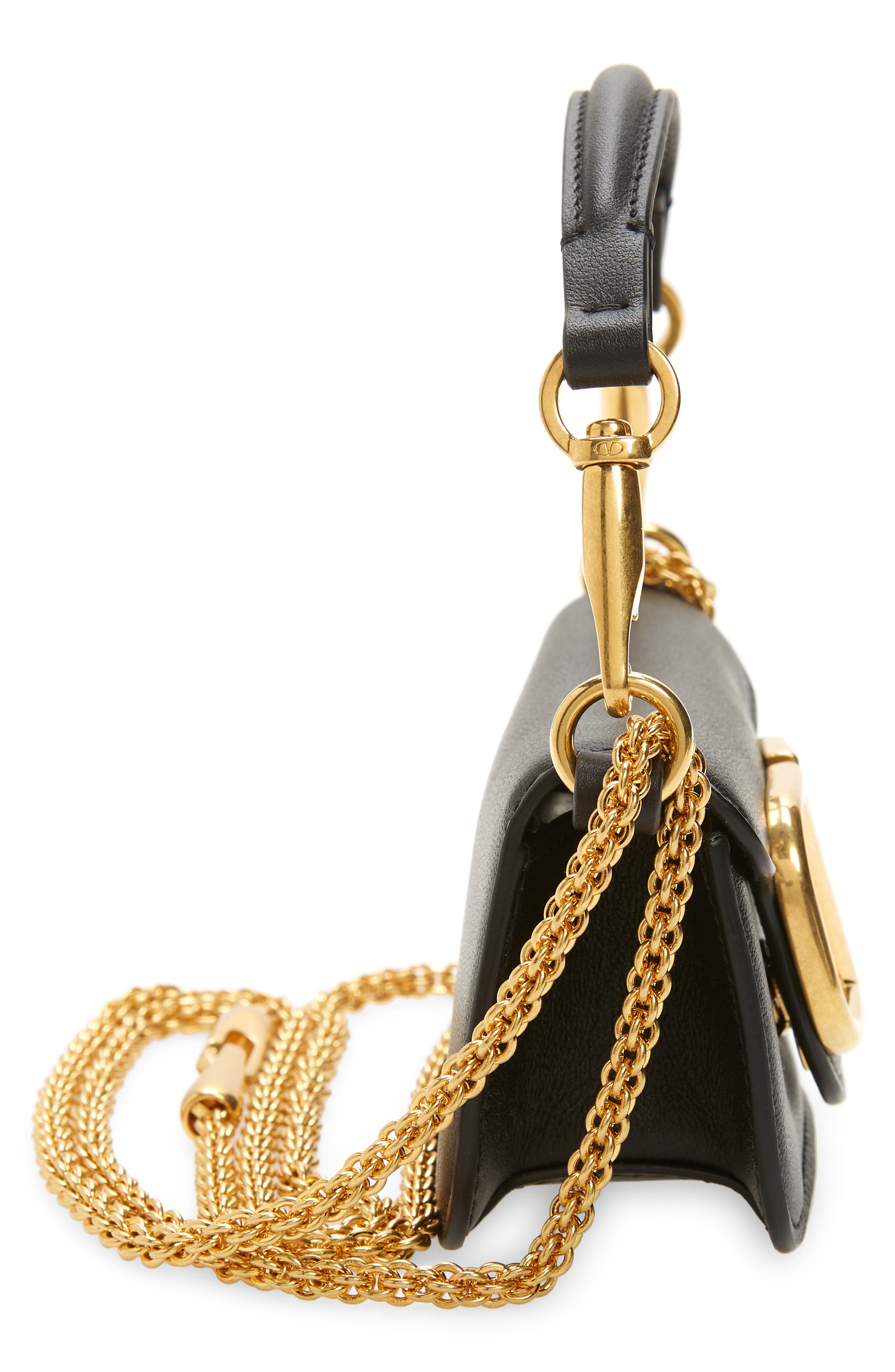 Valentino Garavani Mini Locò Leather Shoulder Bag, Alternate, color, 