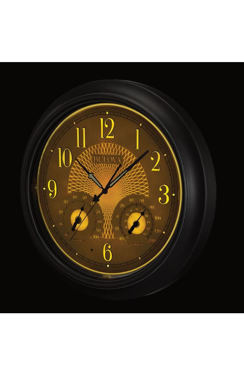 Bulova Clocks Weather Master Outdoor Wall Clock, 18" Diameter, Black, Alternate, color, Black