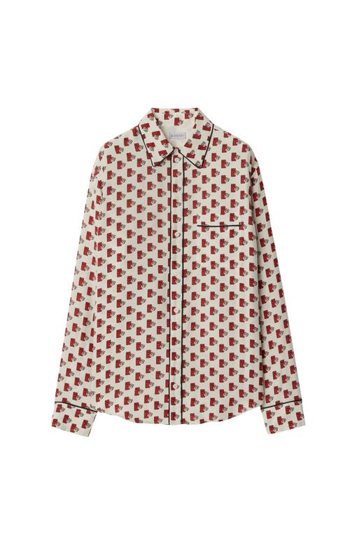 Burberry Silk Postbox Shirt In Chalk