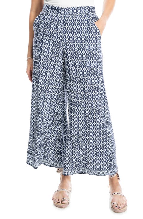 Wide Leg Pull-On Crop Pants
