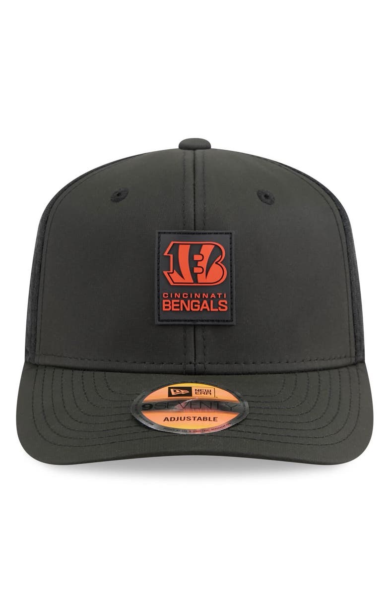 New Era Men's New Era Black Cincinnati Bengals 2025 Sideline 9SEVENTY Trucker Adjustable Hat, Alternate, color, Black