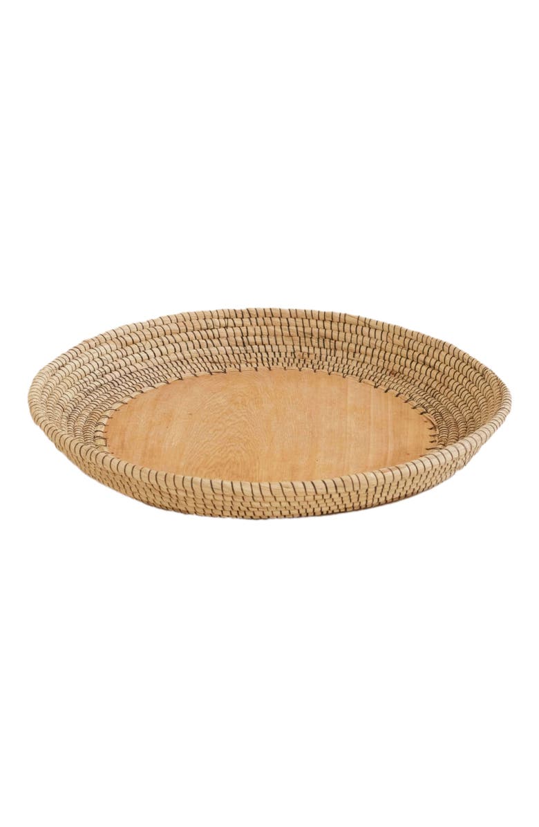 indego africa Copabu Wooden + Woven Platter, Main, color, 