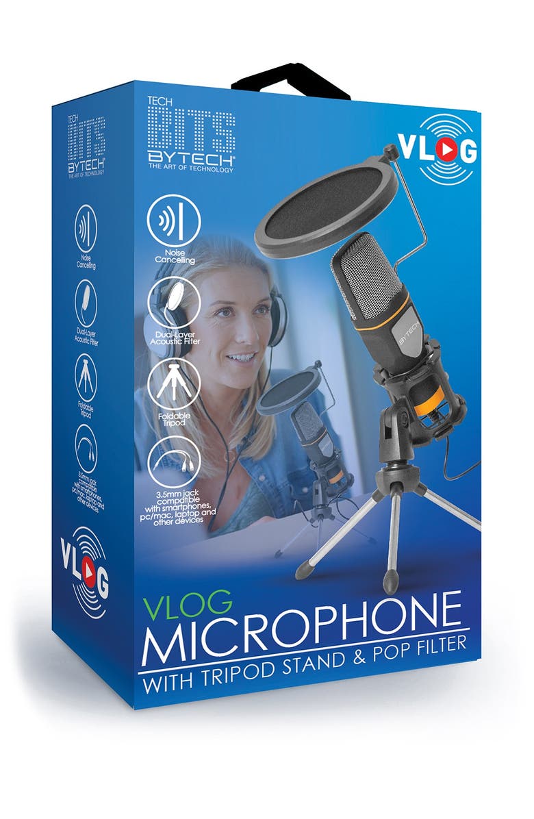 BYTECH Vlog Microphone with Tripod Stand, Alternate, color, 