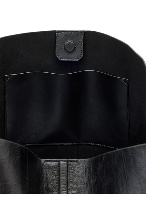 Allsaints Asha Eel-embossed Leather Shoulder Bag In Black