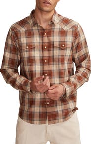 Lucky Brand Dobby Plaid Western Shirt