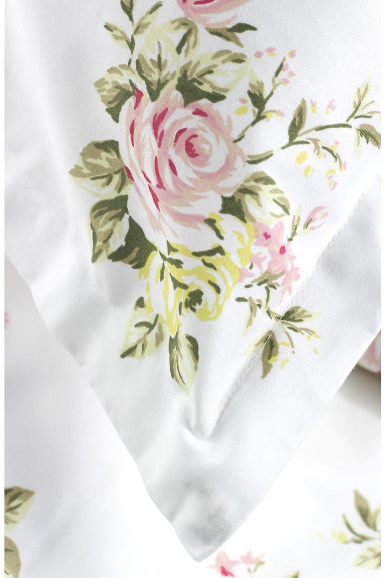 Rose Bouquet 400 Thread Count Cotton Duvet Set, Alternate, color, WHITE/ PINK