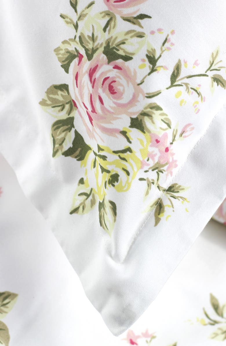 MELANGE HOME Rose Bouquet 400 Thread Count Cotton Duvet Set, Alternate, color, White/ Pink