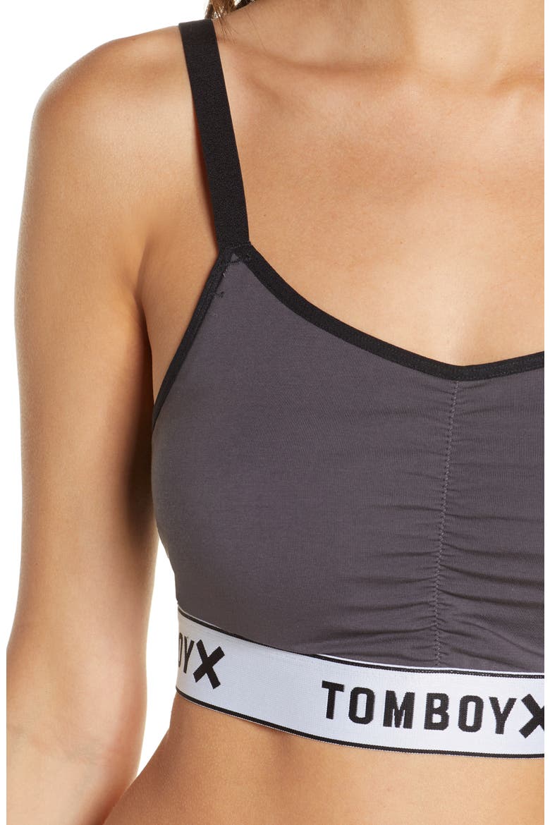 Ruched Bralette, Alternate, color, IRON