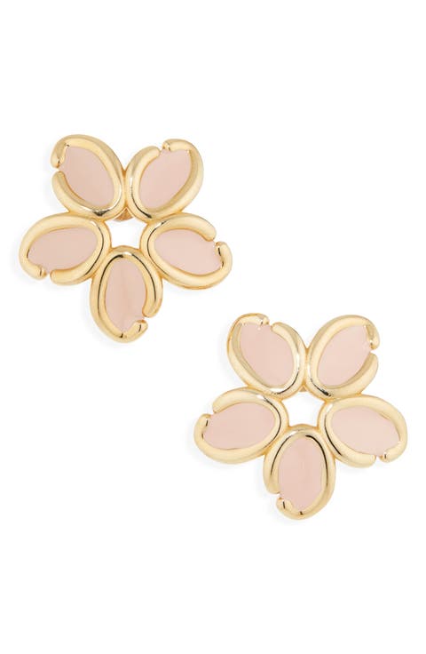 Pavé Flower Drop Earrings