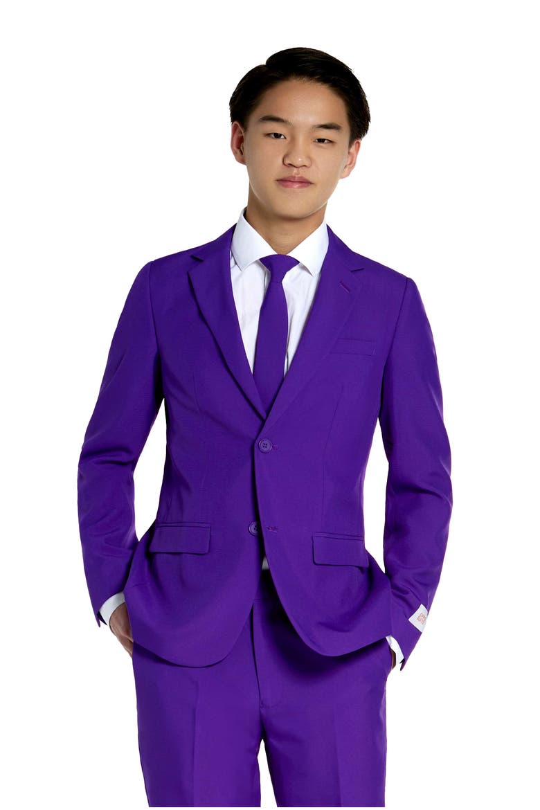 Kids' Purple Prince Two-Piece Suit & Tie Set, Alternate, color, Purple