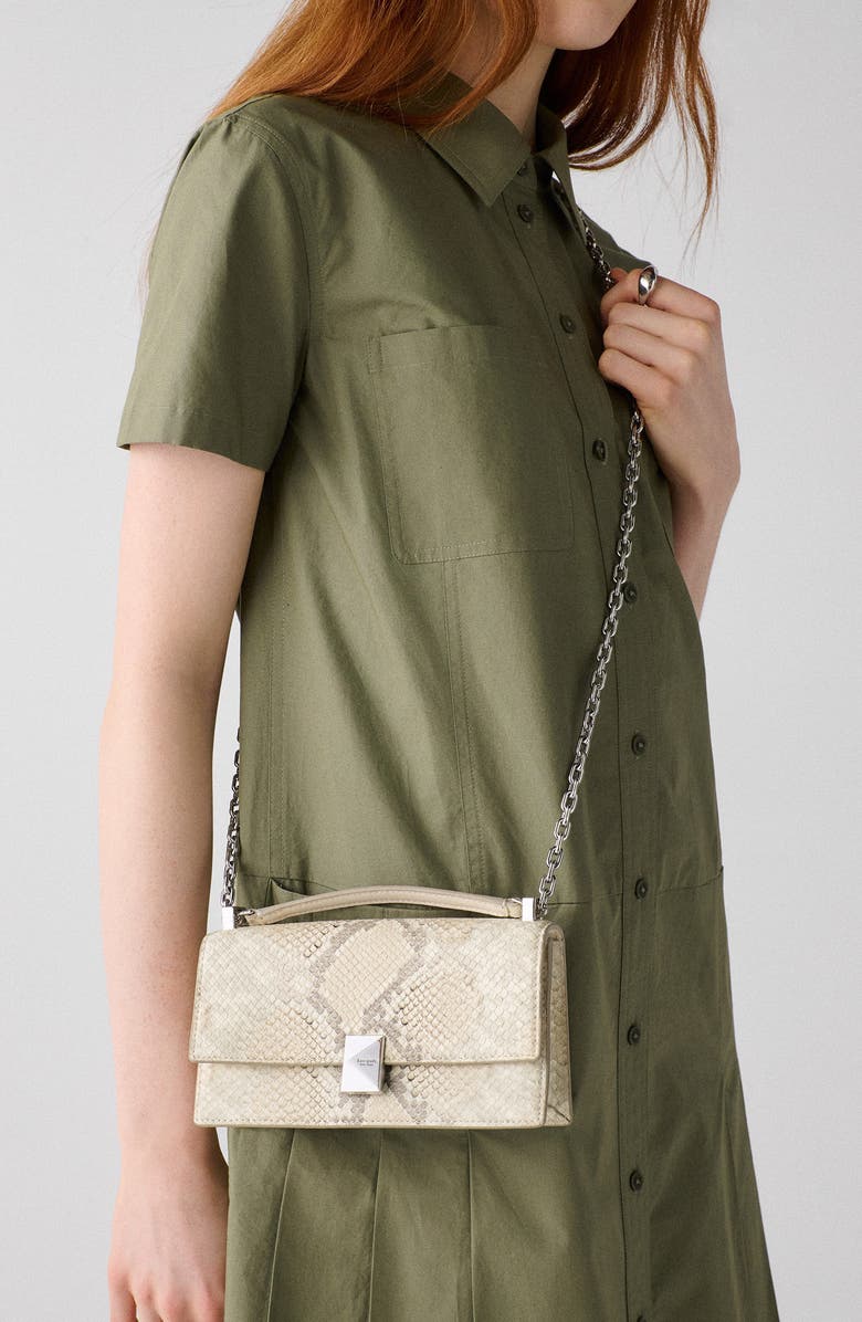 Kate Spade New York deco snakeskin embossed convertible leather crossbody bag, Alternate, color,