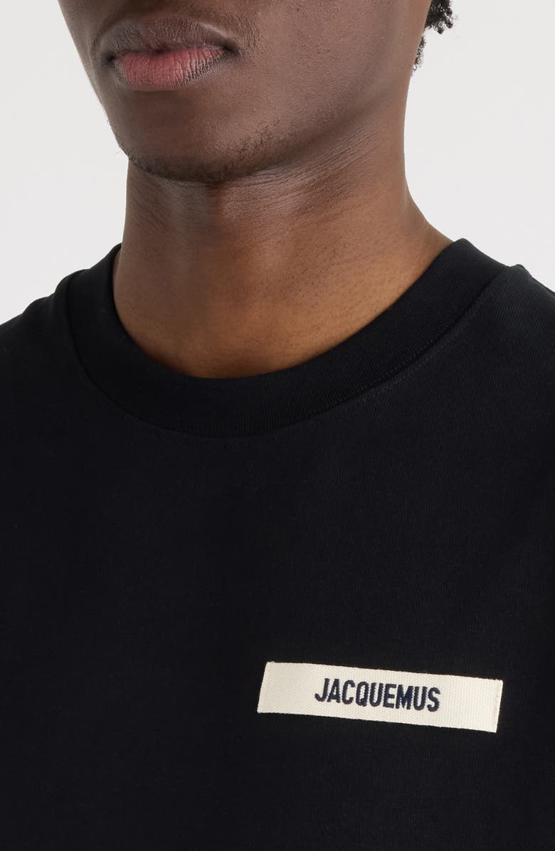 Jacquemus Le T-Shirt Gros Grain Cotton T-Shirt, Alternate, color, Black