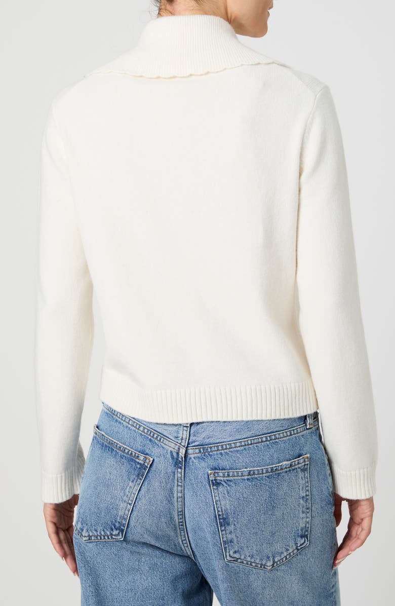 French Connection Maisie Scallop Edge Collar Sweater, Alternate, color, Classic Cream
