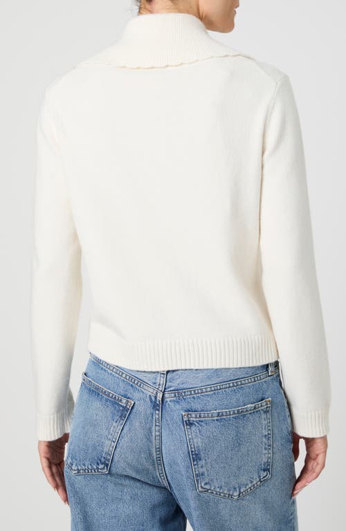 French Connection Maisie Scallop Edge Collar Sweater In White