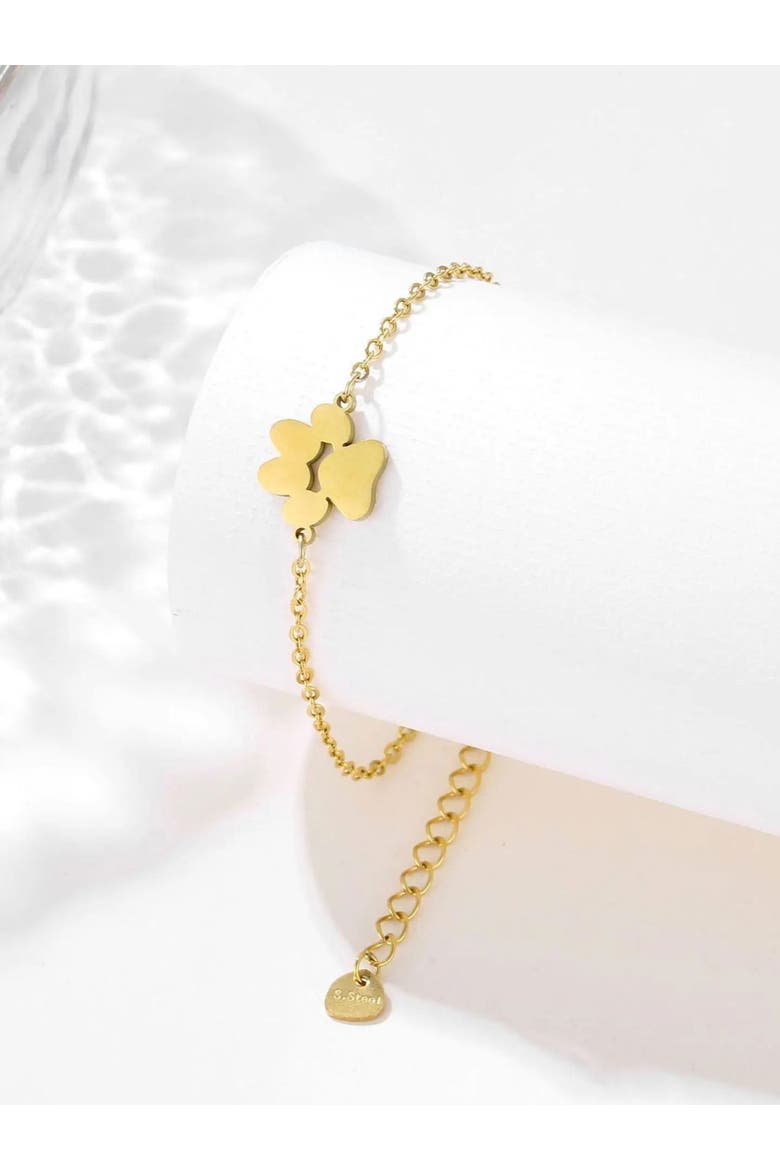 PurePaw Link Chain Paw Cutout Charm Bracelet, Alternate, color, Gold