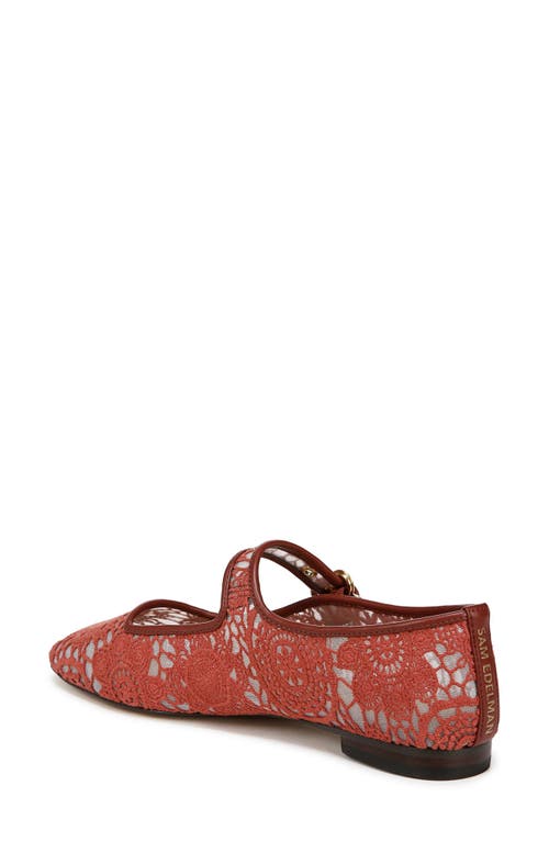 Sam Edelman Michaela Mesh Mary Jane Flat In Warm Sienna