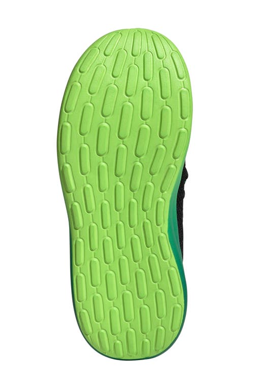 Adidas Originals Adidas Kids' Lite Racer Adapt 7.0 Slip-on Sneaker In Black/green/solar Slime