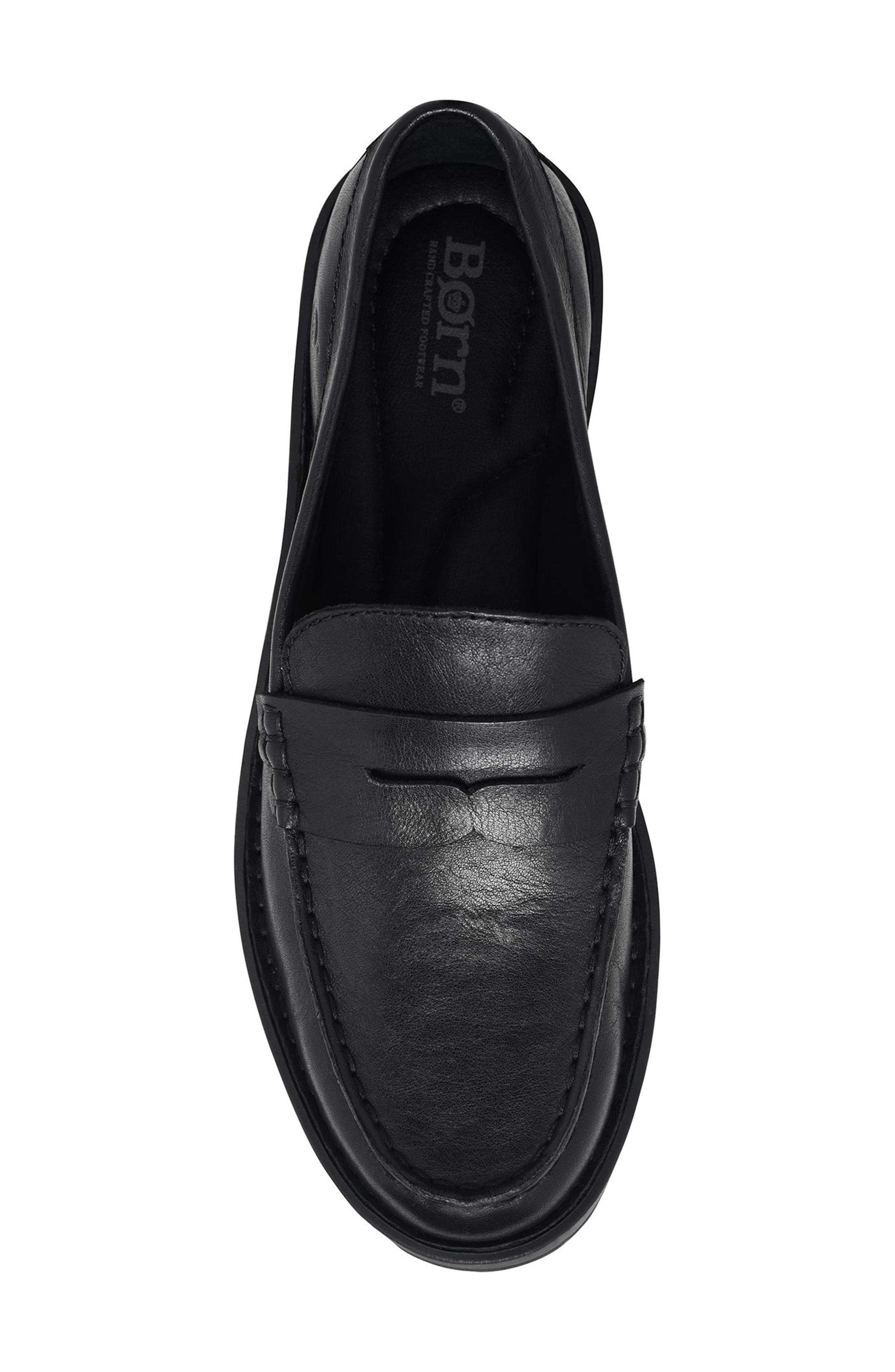 Børn Carrera Platform Penny Loafer, Alternate, color, Black Leather
