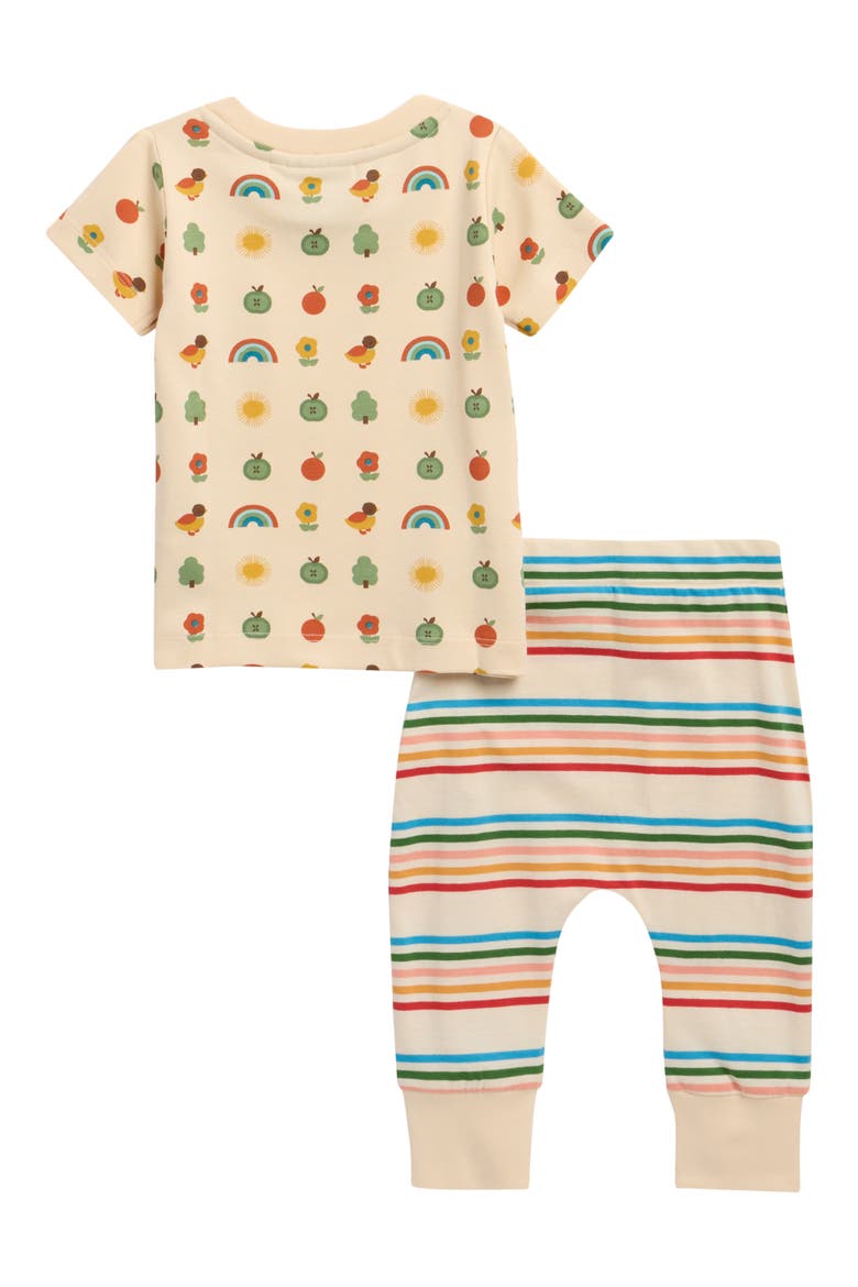 Kids' Rainbow T-Shirt & Pants Set, Alternate, color, YELLOW MULTI