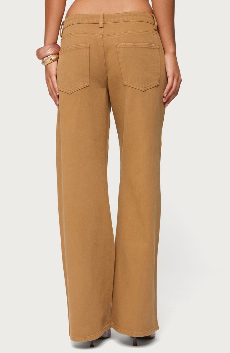 EDIKTED Roman Slouchy Low Rise Wide Leg Jeans, Alternate, color, Camel