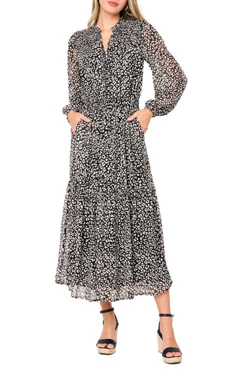 The Leyla Floral Print Long Sleeve Maxi Dress