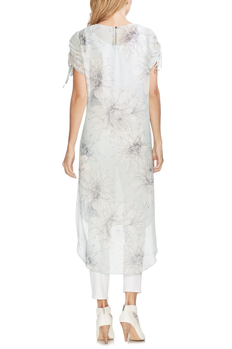 Pagoda Blossoms Shirttail Tunic, Alternate, color, MORNING DEW