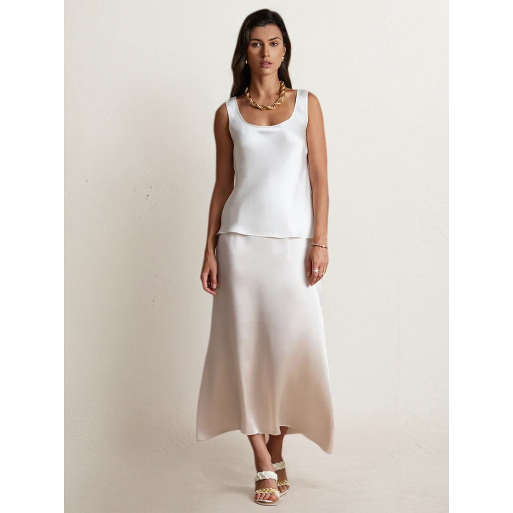 Silksilky Pure Silk Wide Straps Camisole In White