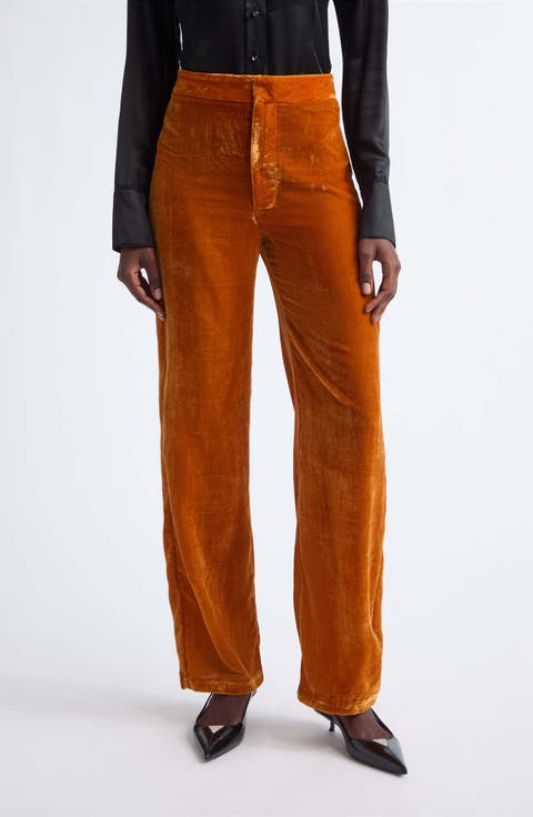 Silvia Silk Blend Velvet Trousers