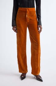 KIM SHUI Silvia Silk Blend Velvet Trousers