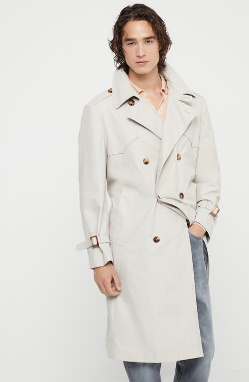 Brunello Cucinelli Water Resistant Trench Coat In Cool Beige