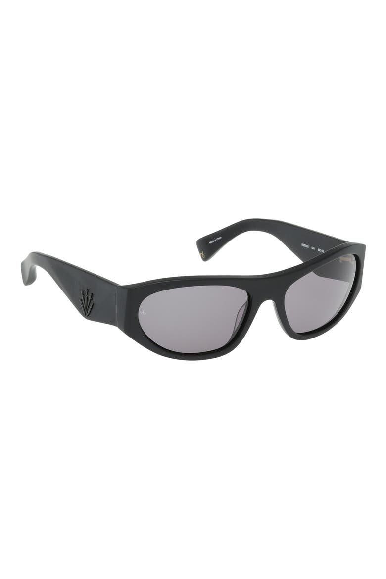 59mm Rectangular Sunglasses, Alternate, color, MATTE BLACK SMOKE LENSES