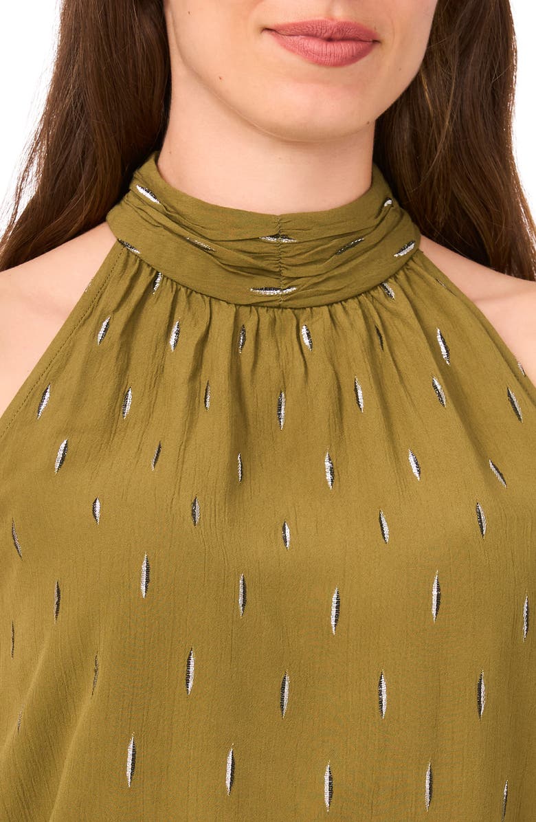 Halogen<sup>®</sup> Embroidered High Neck Sleeveless Top, Alternate, color, Olive Moss