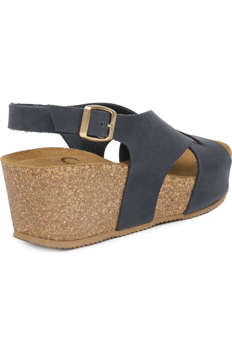 Celtic & Co. Crossover Detail Wedge Sandal, Alternate, color, Dark Navy