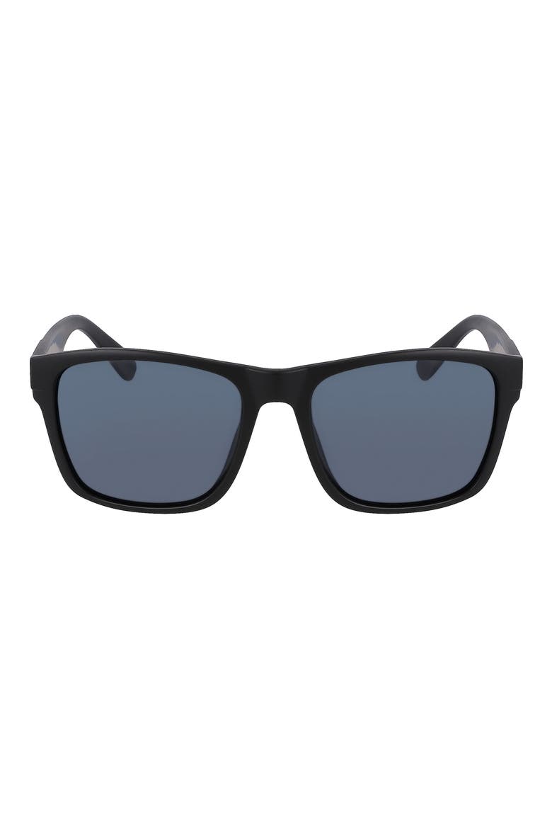 55mm Polarized Square Sunglasses, Main, color, BLACK