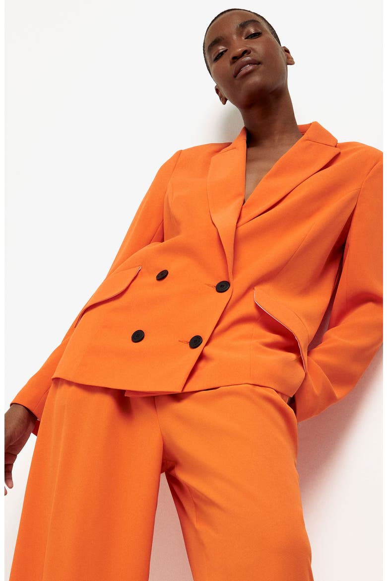 Structured Double Breasted Blazer, Alternate, color, ORANGE