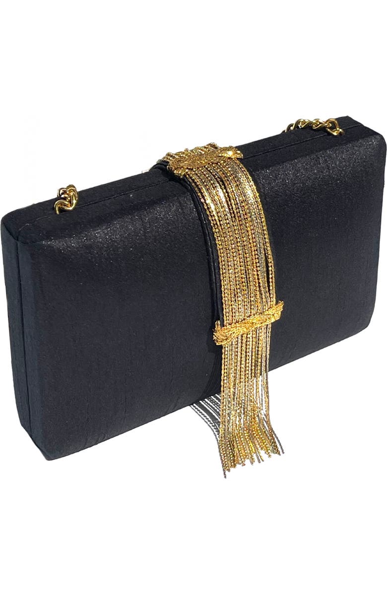Simitri Fringe Clutch, Alternate, color, Noir
