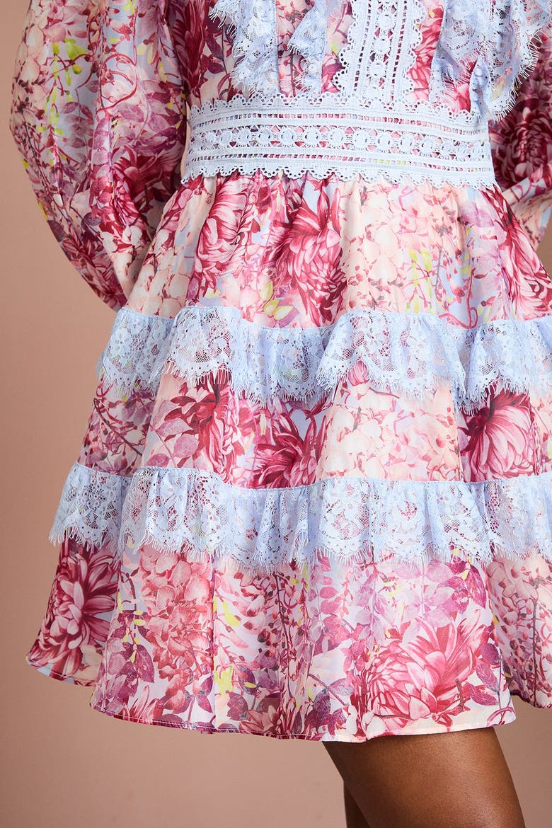 Lace Mini Dress, Alternate, color, Pink