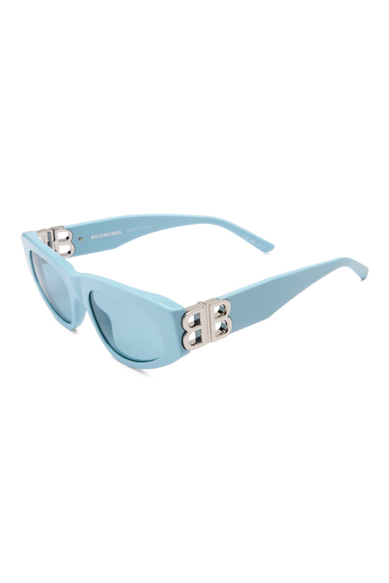 53mm Cat Eye Sunglasses, Alternate, color, BLUE SILVER LIGHT BLUE