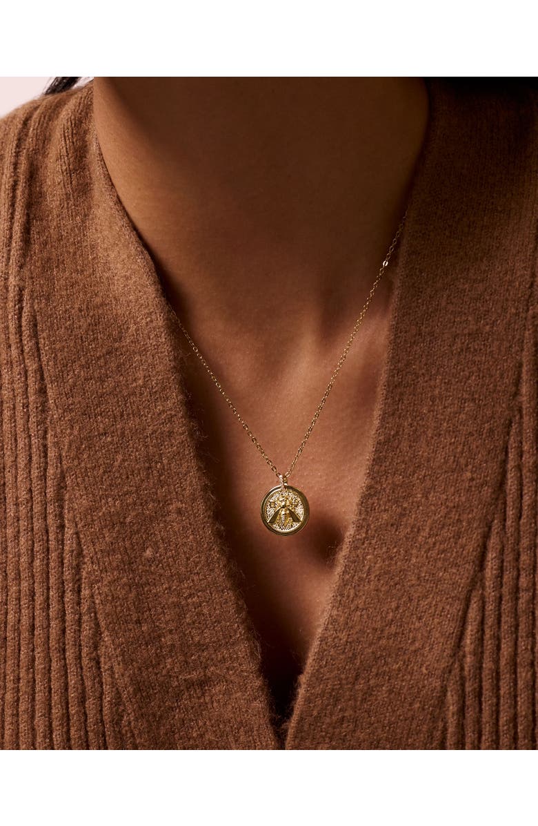 Electric Picks Honey Bee Coin Necklace, Alternate, color,