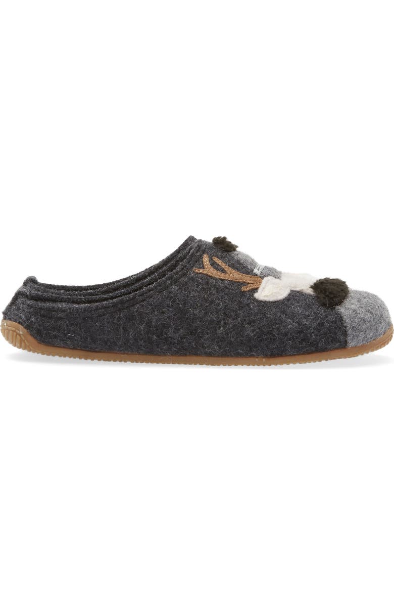 Living Kitzbühel Deer Skier Open Heel Wool Slipper, Alternate, color,