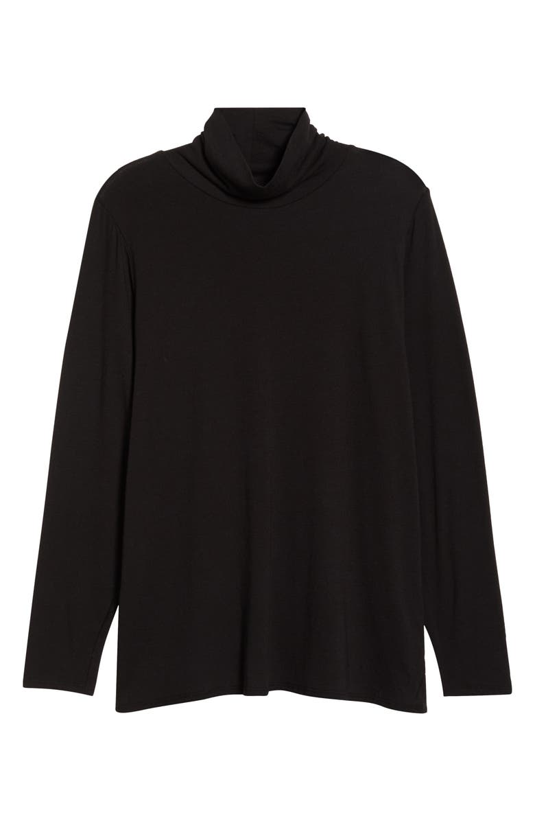 Eileen Fisher Turtleneck Top, Alternate, color, Black