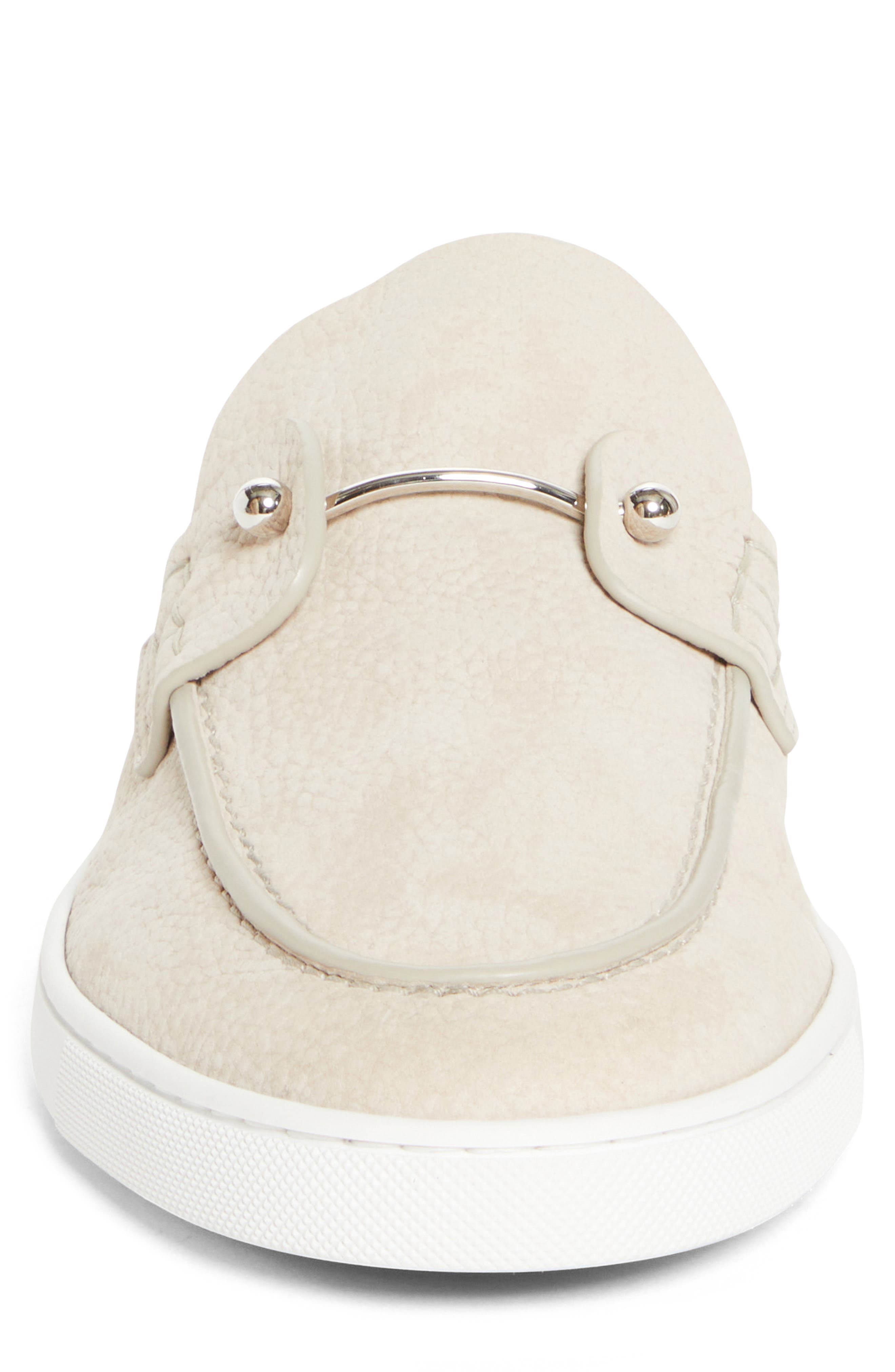 Christian Louboutin Chanme Pierced Loafer Mule, Alternate, color, Beige