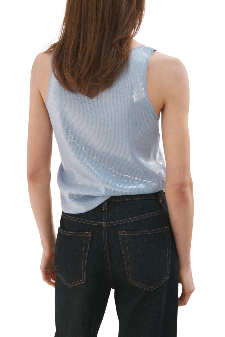 Sequins Sleeveless Knit Top, Alternate, color, SKY BLUE