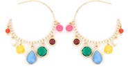 Panacea Mutli Stone Hoop Earrings