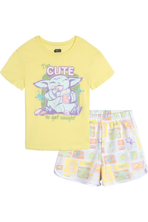 The Mandalorian Grogu Girls' 2-Piece T-Shirt and Shorts Set