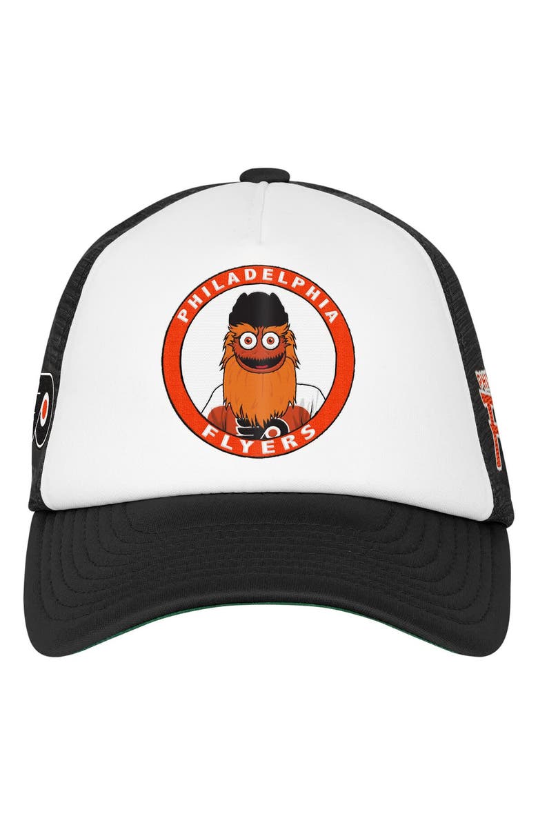 Mitchell & Ness Youth Mitchell & Ness White Philadelphia Flyers Mascot Adjustable Trucker Hat, Alternate, color, White